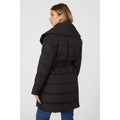 Black - Back - Principles Womens-Ladies Padded Asymmetric Long Coat