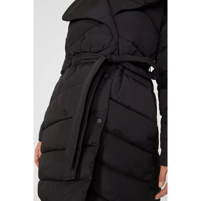 Black - Lifestyle - Principles Womens-Ladies Padded Asymmetric Long Coat