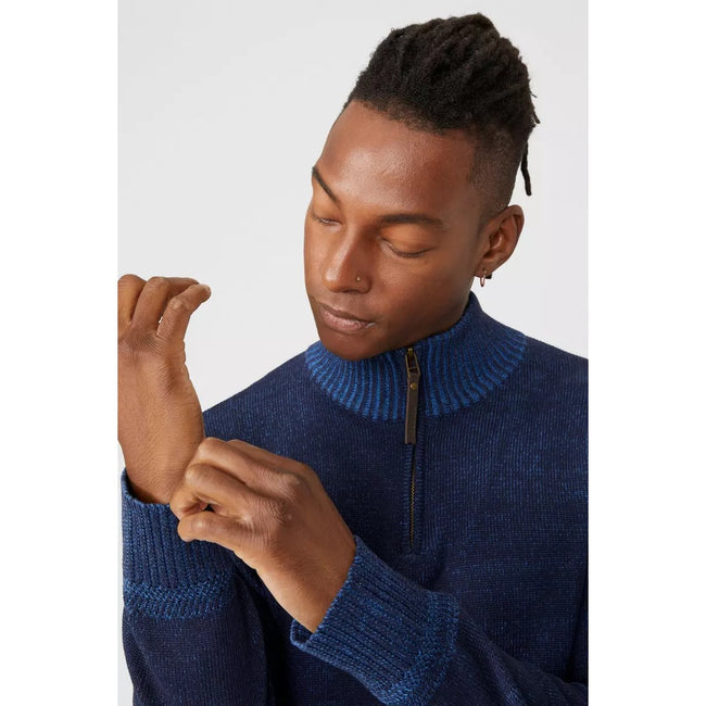 Navy - Side - Mantaray Mens Twist Neck Sweater