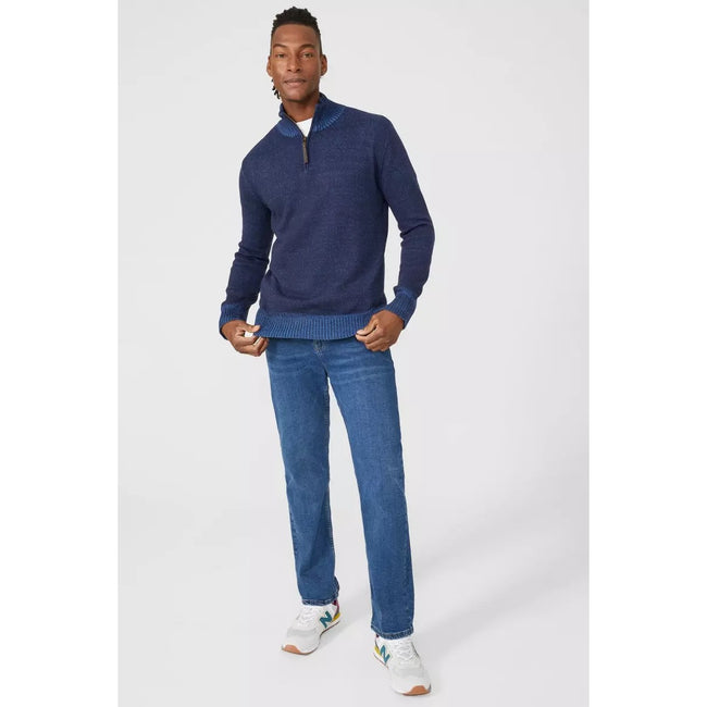 Navy - Lifestyle - Mantaray Mens Twist Neck Sweater