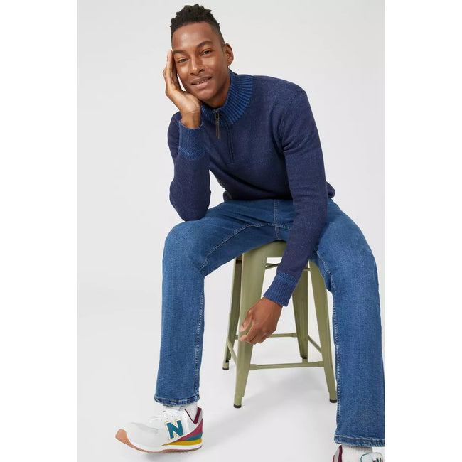 Navy - Pack Shot - Mantaray Mens Twist Neck Sweater