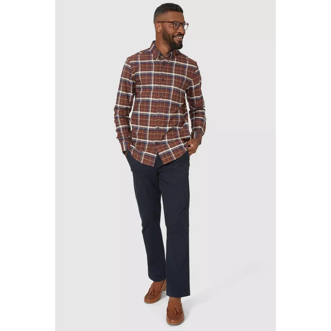 Brown - Lifestyle - Maine Mens Double Checked Shirt