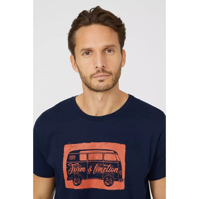 Navy - Side - Mantaray Mens Form & Function Printed T-Shirt