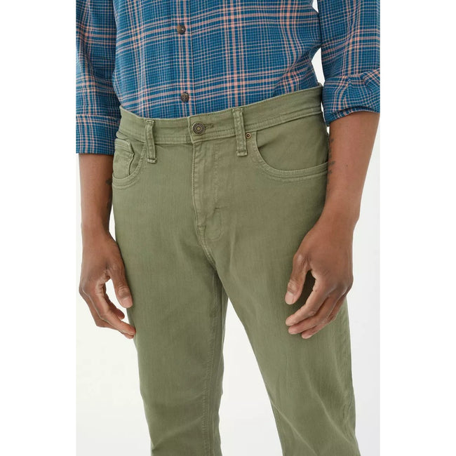 Khaki - Side - Mantaray Mens Garment Dyed Pants
