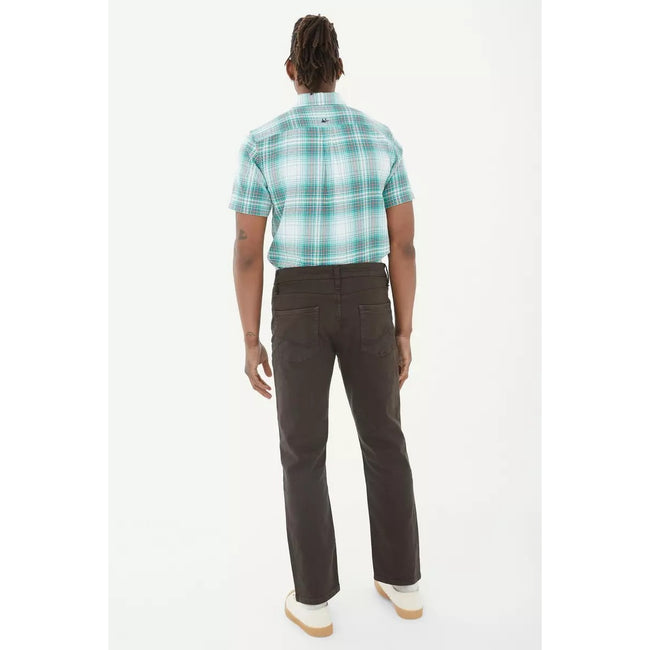 Dark Brown - Back - Mantaray Mens Garment Dyed Pants