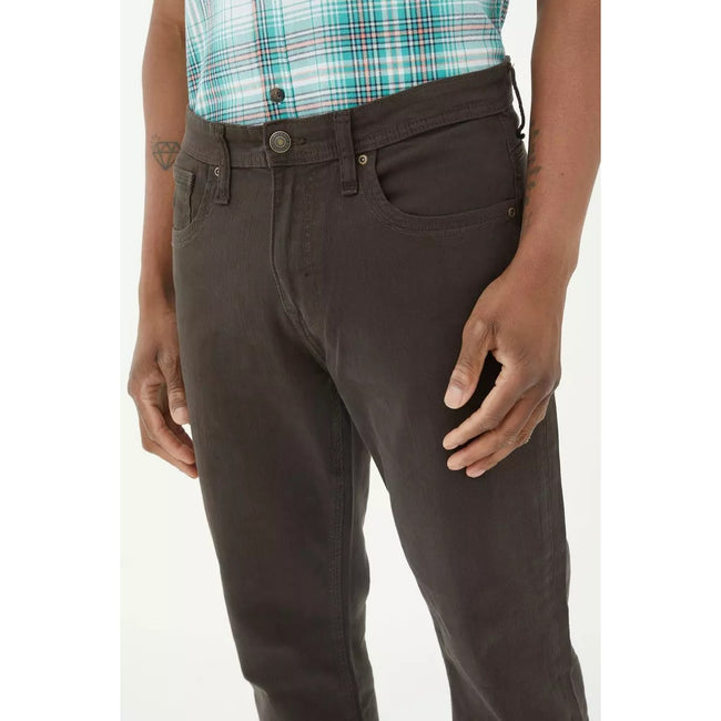 Dark Brown - Side - Mantaray Mens Garment Dyed Pants
