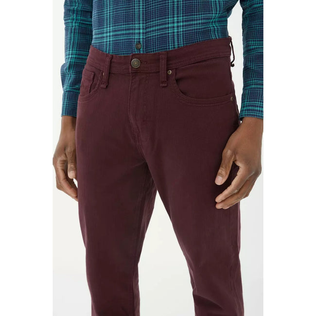 Wine - Side - Mantaray Mens Garment Dyed Pants