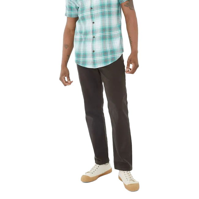 Dark Brown - Front - Mantaray Mens Garment Dyed Pants