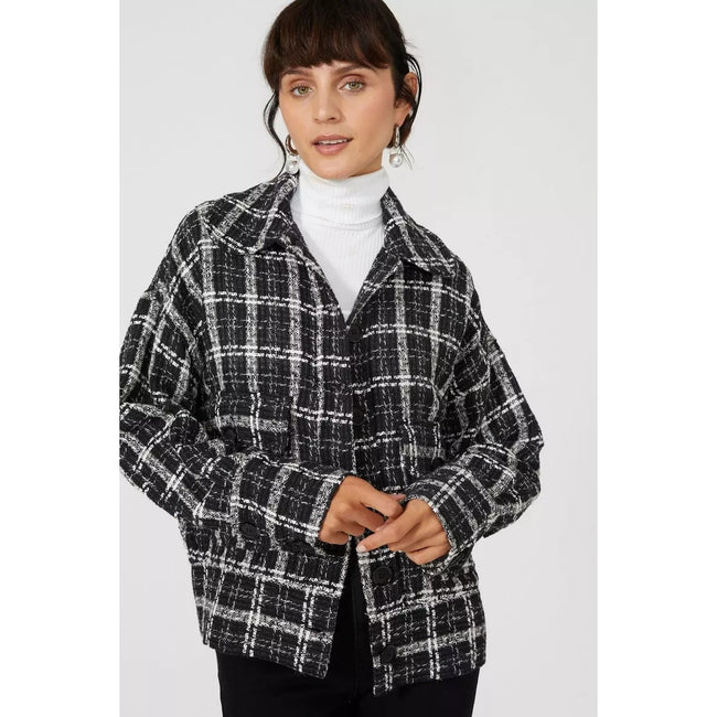 Monochrome - Side - Principles Womens-Ladies Bouclé Shirt Jacket