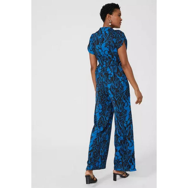 Blue - Side - Principles Womens-Ladies Swirl Jumpsuit