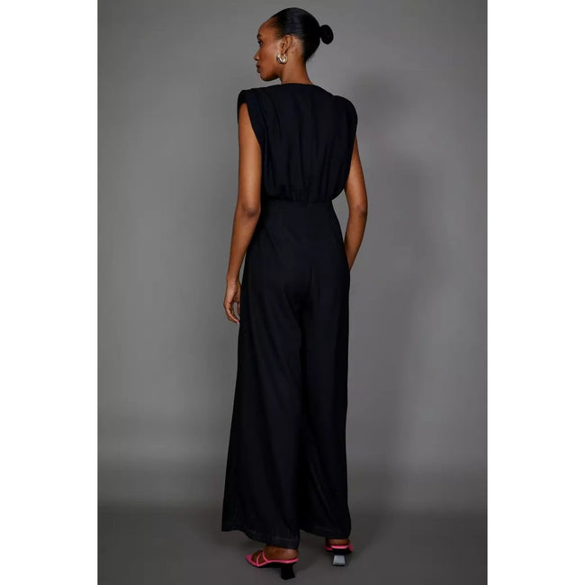 Black - Back - Principles Womens-Ladies Wrap Jumpsuit