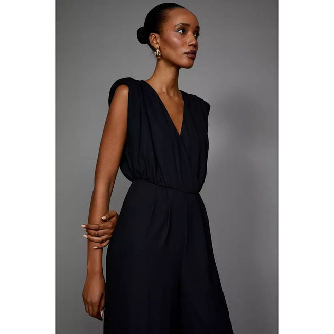 Black - Side - Principles Womens-Ladies Wrap Jumpsuit
