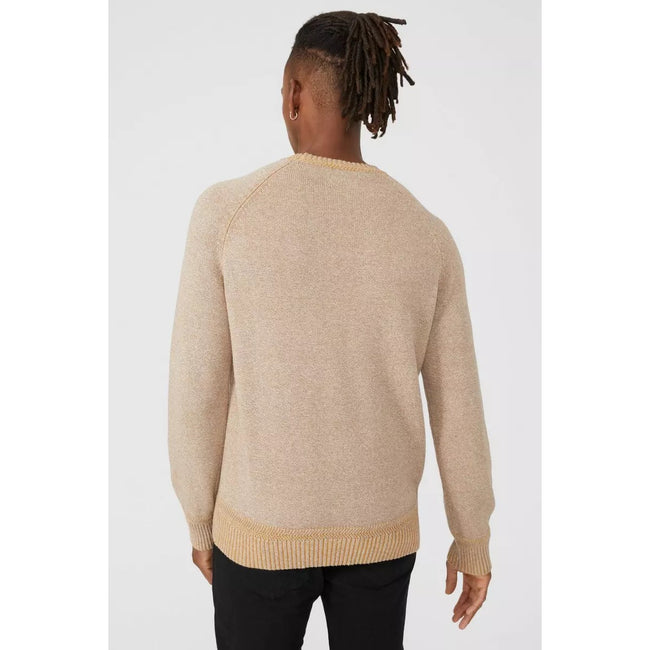 Gray - Back - Mantaray Mens Plaited Twist Neck Sweater