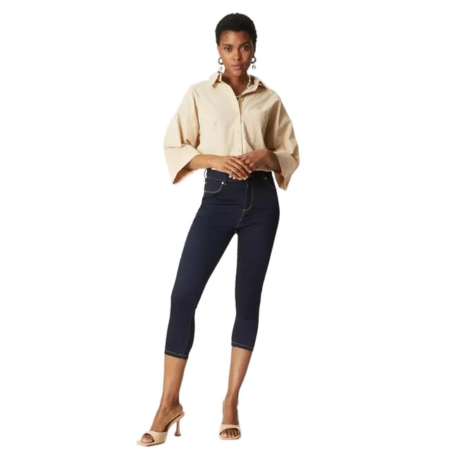 Dark Wash - Side - Principles Womens-Ladies Cropped Jeggings