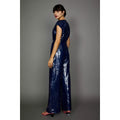 Blue - Back - Principles Womens-Ladies Sequin Wrap Sleeveless Jumpsuit