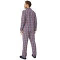 Red - Back - Debenhams Mens Checked Woven Long Pyjama Set