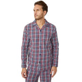 Red - Side - Debenhams Mens Checked Woven Long Pyjama Set