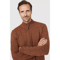 Orange - Side - Mantaray Mens Space Dye Full Zip Fleece Top