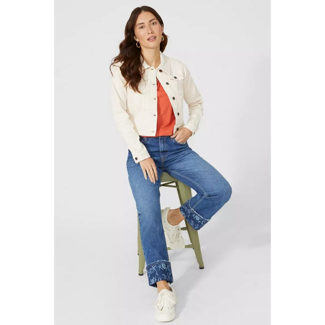 Ecru - Pack Shot - Mantaray Womens-Ladies Western Twill Jacket