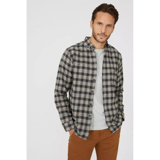 Natural - Lifestyle - Mantaray Mens Checked Brushed Shirt