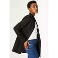 Black - Side - Principles Womens-Ladies Longline Double-Breasted Tailored Blazer