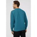 Teal - Back - Mantaray Mens Textured Crew Neck Sweater