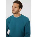 Teal - Side - Mantaray Mens Textured Crew Neck Sweater
