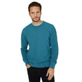Teal - Front - Mantaray Mens Textured Crew Neck Sweater
