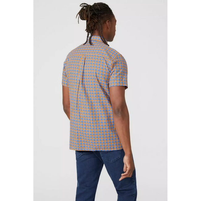Bright Blue - Back - Mantaray Mens Mini Check Shirt