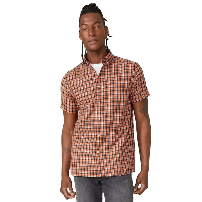 Orange - Front - Mantaray Mens Mini Check Shirt