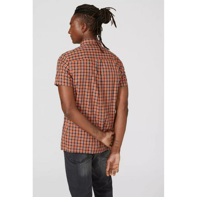 Orange - Back - Mantaray Mens Mini Check Shirt