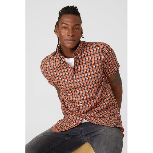Orange - Pack Shot - Mantaray Mens Mini Check Shirt