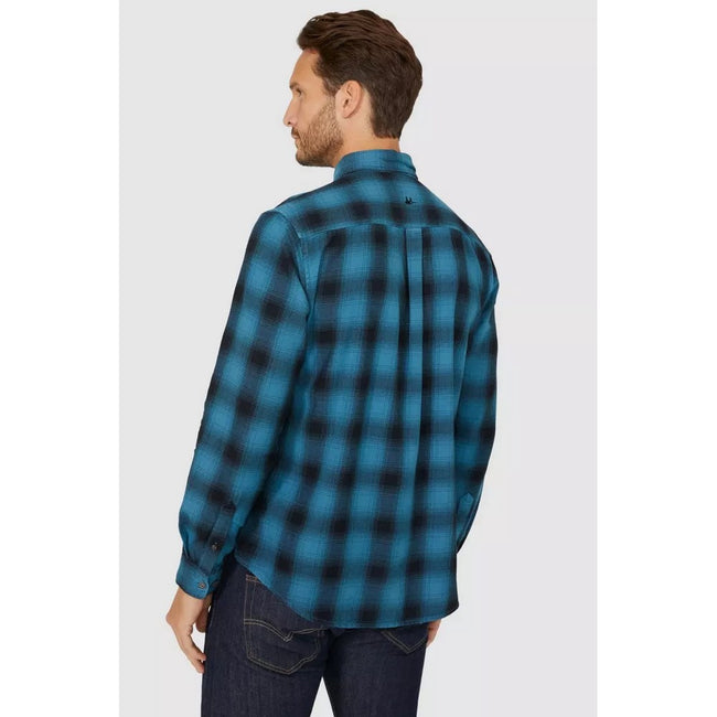 Blue - Back - Mantaray Mens Ombre Shirt