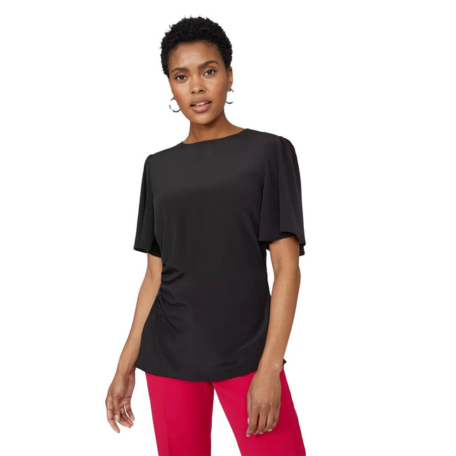 Black - Front - Principles Womens-Ladies Flutter Blouse
