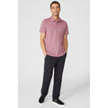 Dark Red - Lifestyle - Maine Mens Self Striped Polo Shirt