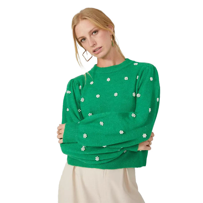 Green - Front - Principles Womens-Ladies Bobble Knitted Sweater