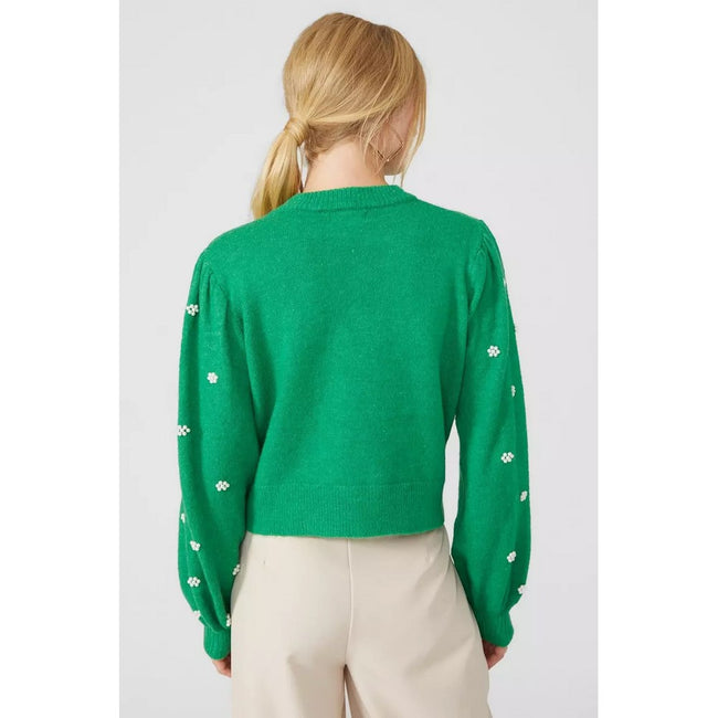 Green - Back - Principles Womens-Ladies Bobble Knitted Sweater