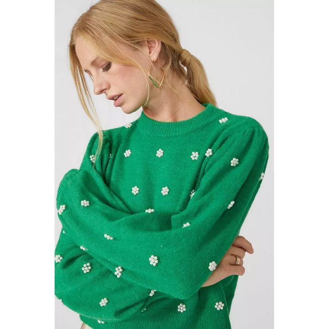 Green - Side - Principles Womens-Ladies Bobble Knitted Sweater