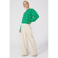 Green - Pack Shot - Principles Womens-Ladies Bobble Knitted Sweater