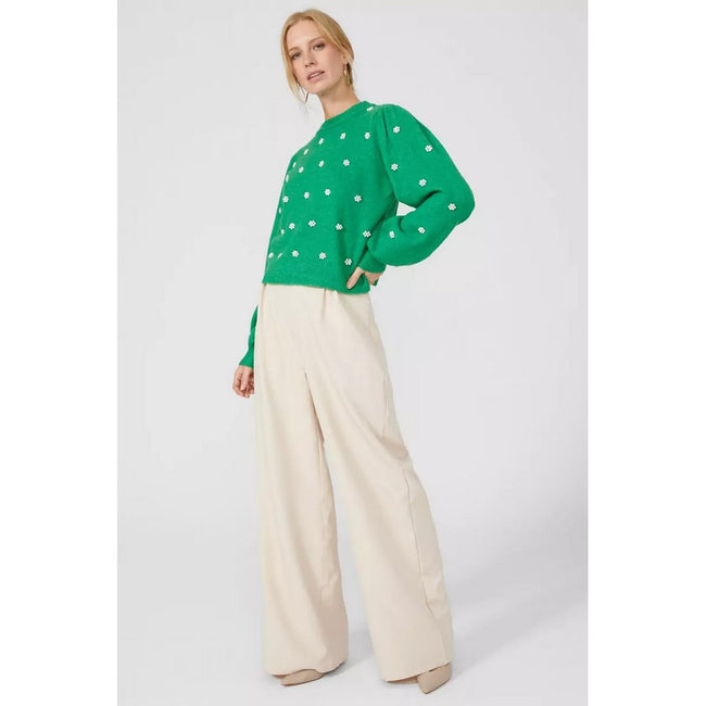 Green - Pack Shot - Principles Womens-Ladies Bobble Knitted Sweater