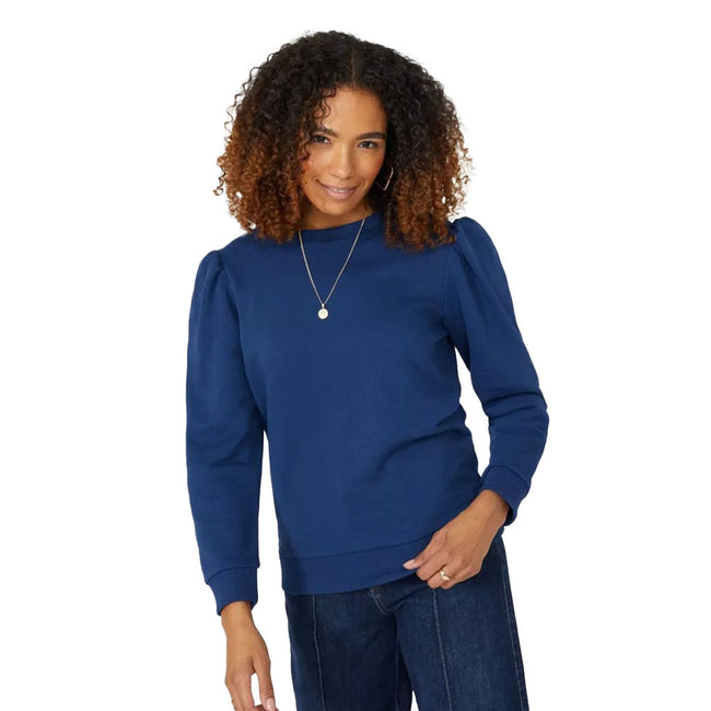 Navy - Front - Maine Womens-Ladies Puffed Sweatshirt