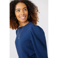 Navy - Side - Maine Womens-Ladies Puffed Sweatshirt