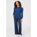 Navy - Lifestyle - Maine Womens-Ladies Puffed Sweatshirt
