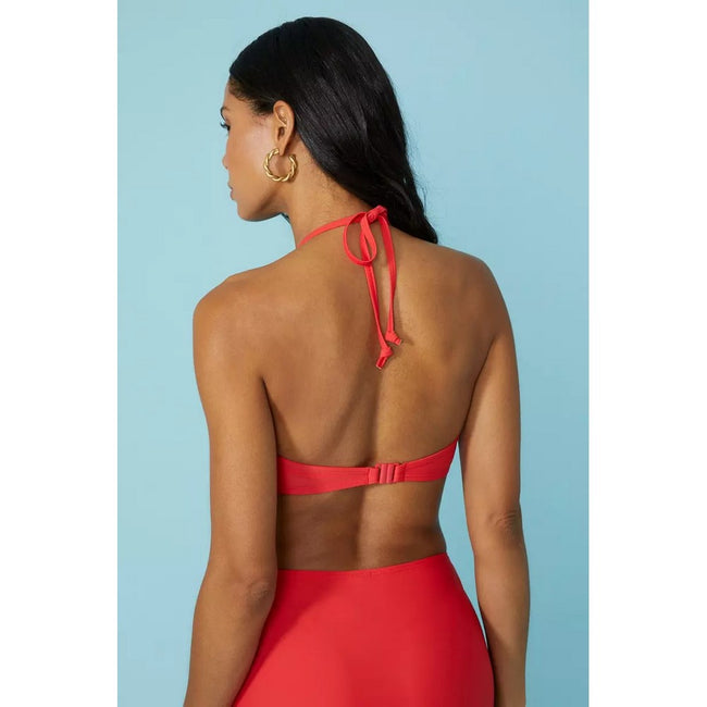 Red - Back - Debenhams Womens-Ladies Underwired Bikini Top