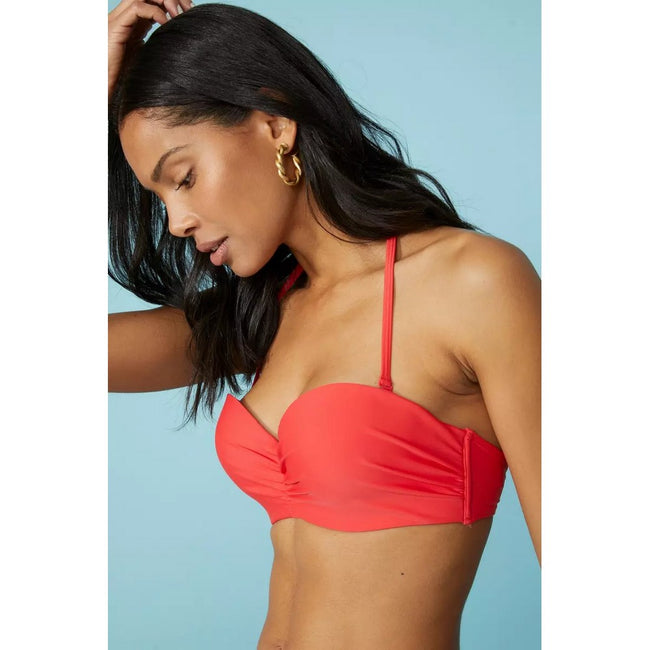 Red - Side - Debenhams Womens-Ladies Underwired Bikini Top