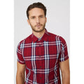 Red - Side - Maine Mens Grid Checked Shirt