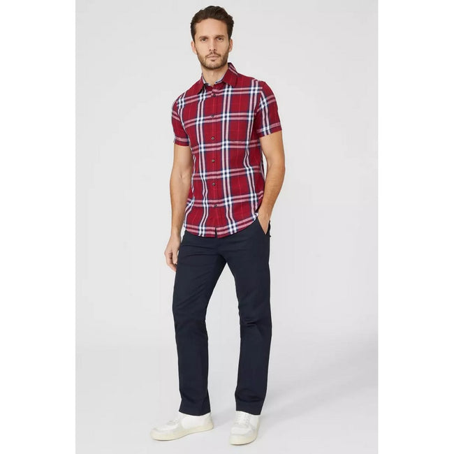 Red - Lifestyle - Maine Mens Grid Checked Shirt