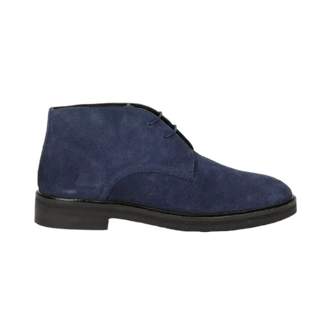 Navy - Front - Maine Mens Luca Suede Chukka Boots