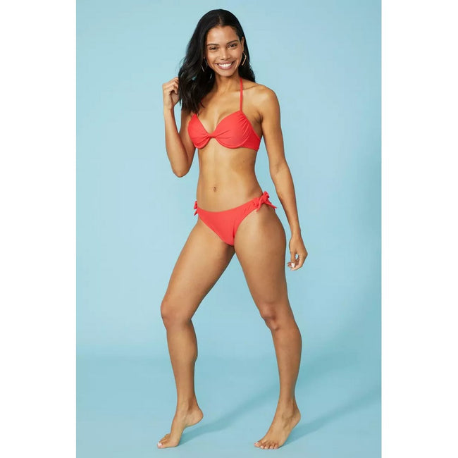 Red - Pack Shot - Debenhams Womens-Ladies Side Tie Bikini Bottoms
