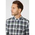 Gray - Side - Mantaray Mens Block Check Marl Shirt